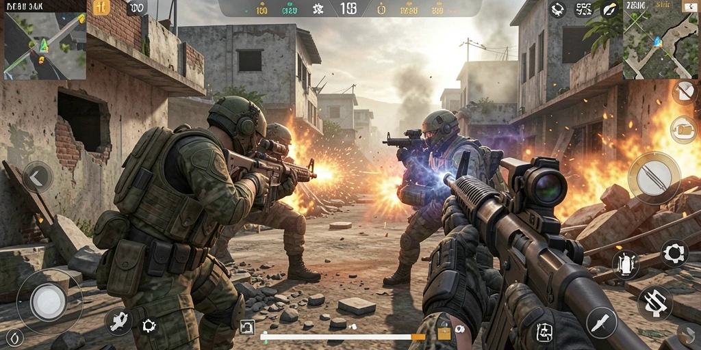 Tangkapan layar gameplay 2739 yang menampilkan aksi tembak-menembak seru.