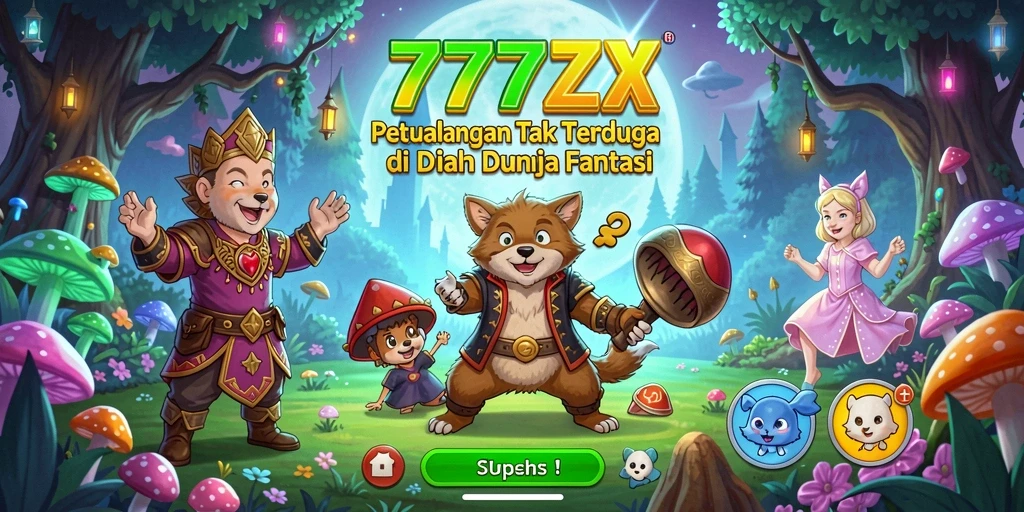 Tampak layar gameplay 777ZX dengan pemandangan dunia petualangan yang menakjubkan.