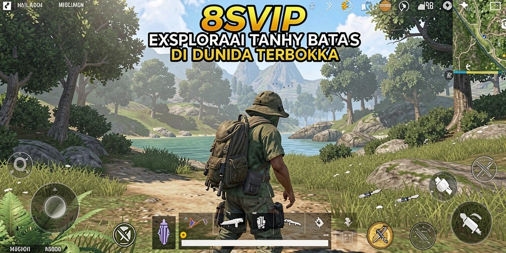 Screenshot gameplay <strong>8SVIP</strong> yang menampilkan eksplorasi dunia terbuka yang luas.