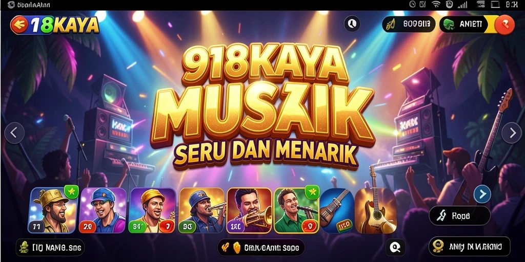Tangkapan layar gameplay 918KAYA menampilkan para pemain bersaing dalam permainan musik.