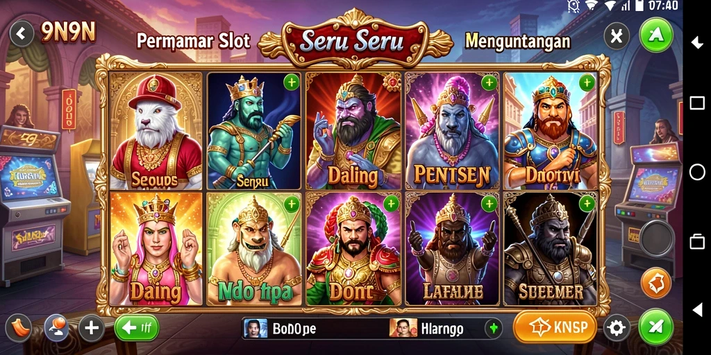 Tampilan menakjubkan dari gameplay 9N9N dengan simbol slot.