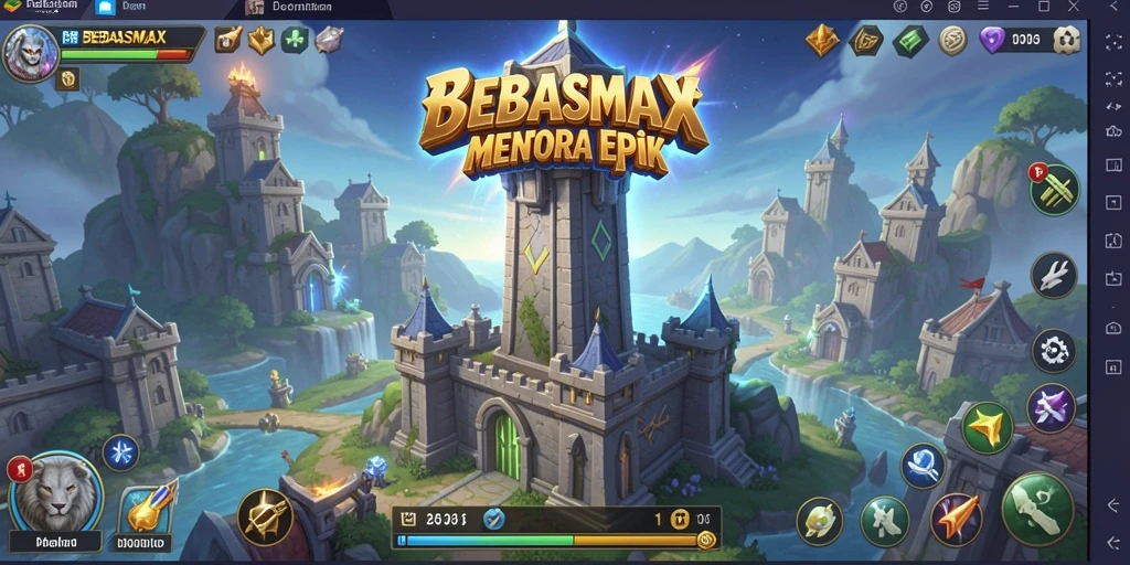 Tampilan gameplay menara pertahanan yang strategis dan mendebarkan.