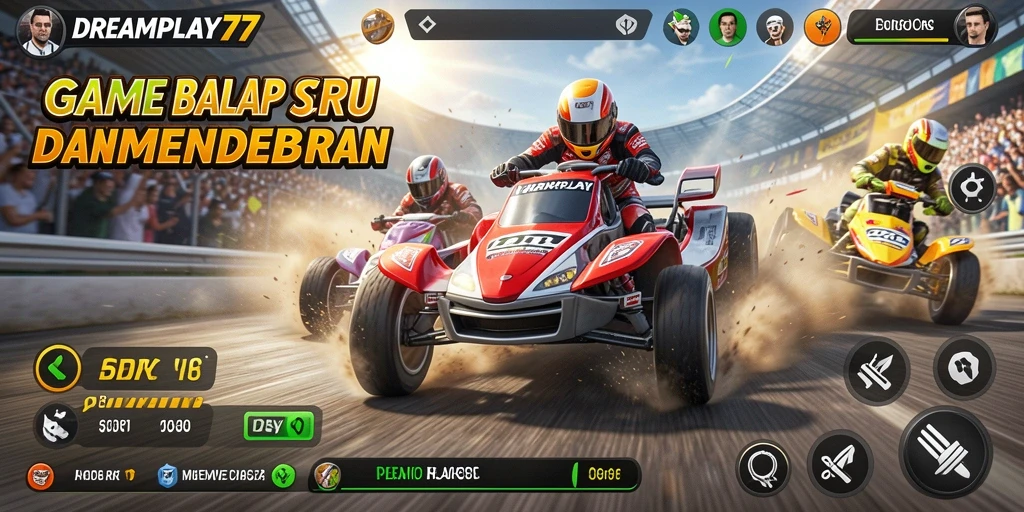Gameplay seru balapan mobil di DREAMPLAY77 yang mendebarkan.