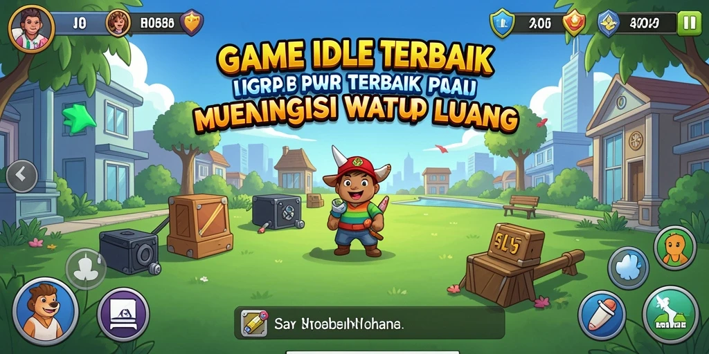 Tampilan gameplay HARAPJP dengan karakter Idle yang menarik.