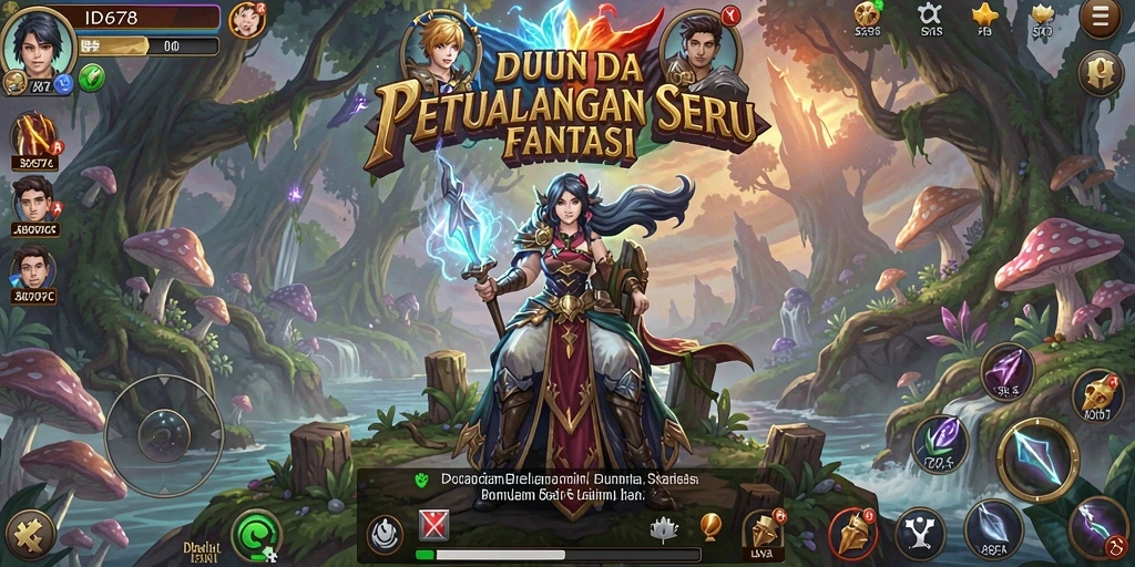 Tangkapan layar utama ID678 menampilkan aksi petualangan seru.