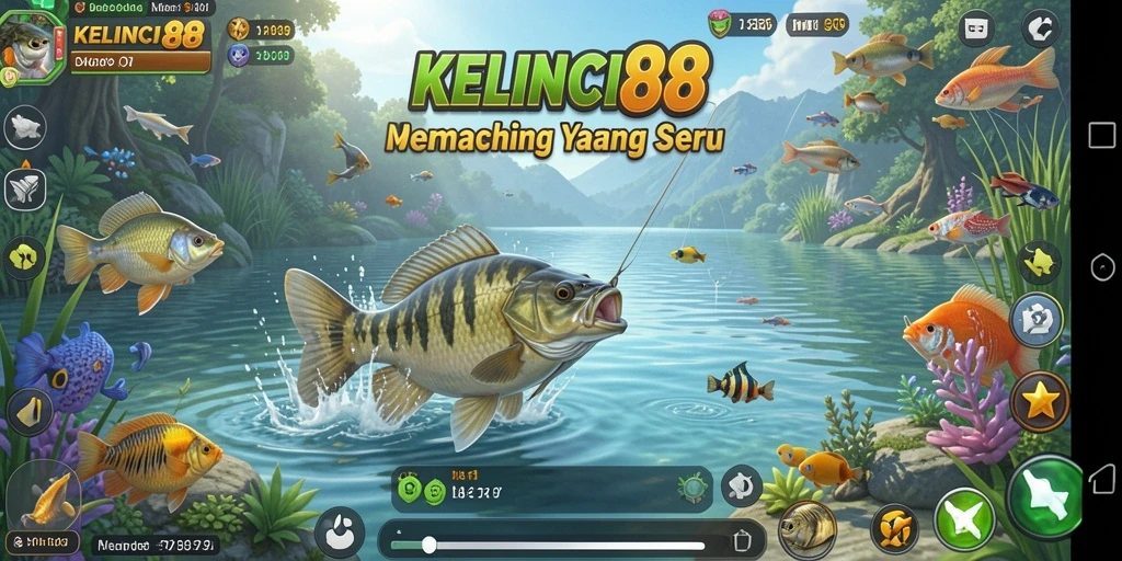 Screenshot gameplay KELINCI88 dengan pengalaman memancing yang realistis.