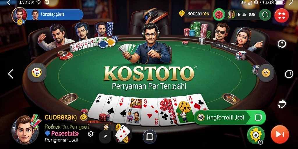 Tampilan gameplay KOSTOTO menampilkan aksi poker yang seru.