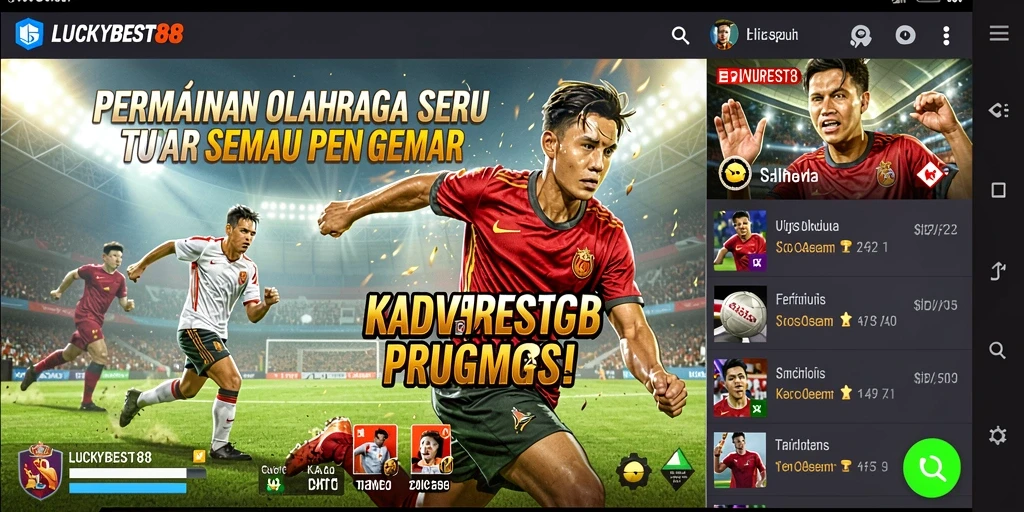 Tampilan gameplay LUCKYBEST88 yang penuh aksi dan strategi olahraga.