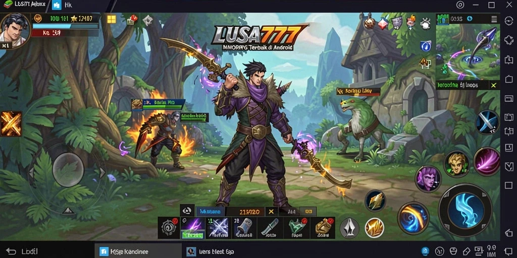 Tangkapan layar LUSA777 menampilkan pertarungan mendebarkan dalam dunia MMORPG.