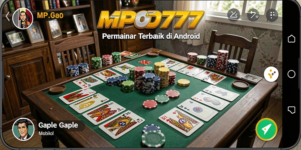 Screenshot MPO777 menampilkan gameplay Gaple yang seru dan interaktif.