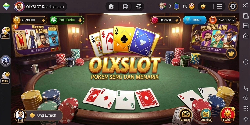 Screenshot gameplay OLXSLOT dengan suasana poker yang mendebarkan.