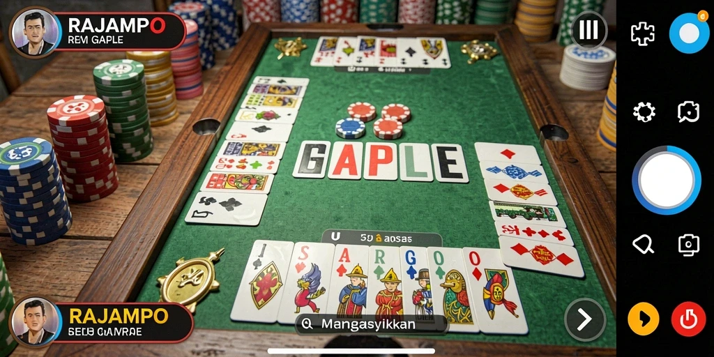 Screenshot gameplay RAJAMPO yang menampilkan keseruan bermain Gaple.