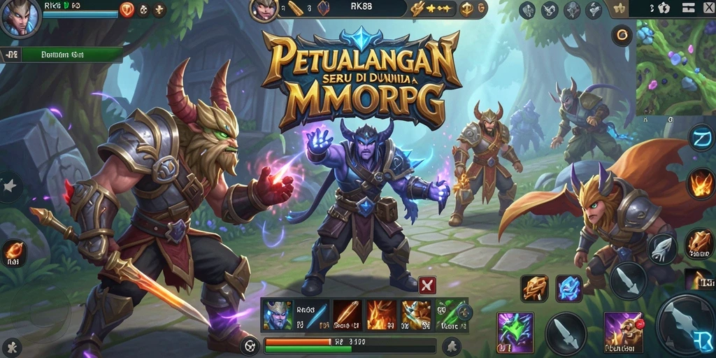 Screenshot RK88 menampilkan aksi pertarungan seru di dunia MMORPG.