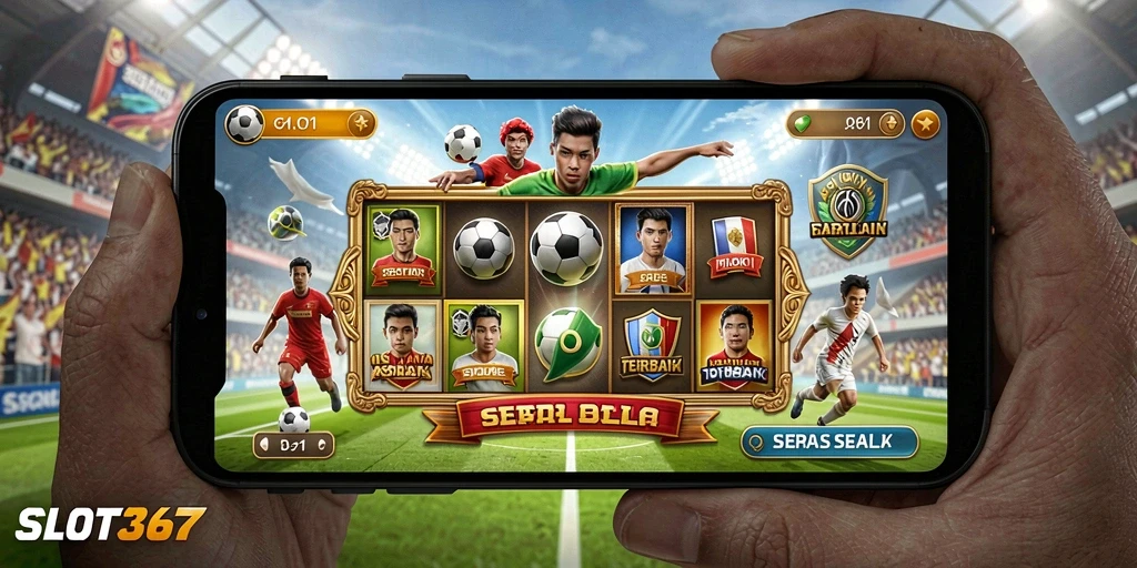 Gameplay SLOT367 yang mendebarkan dengan tema sepak bola.
