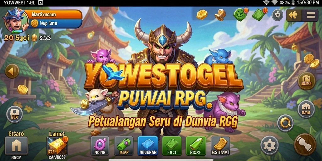 Screenshot dari gameplay RPG yang menampilkan pertempuran seru di YOWESTOGEL.